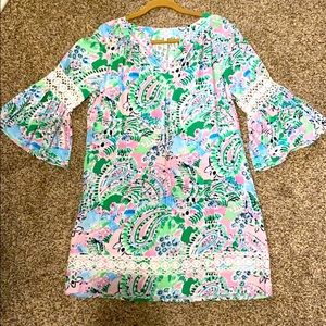 Crown and Ivy dress with ruffled sleeves